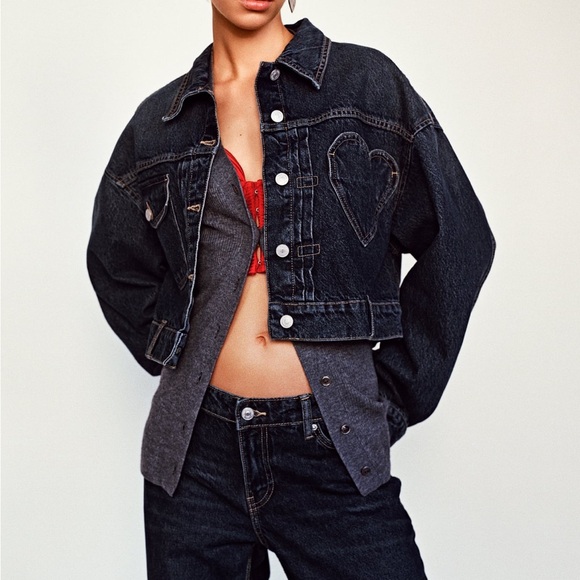 Zara Jackets & Blazers - NWT Zara heart denim jacket